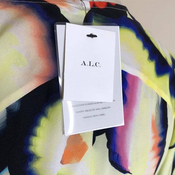 A.L.C. Enzo Dress Yellow Multi Size 6 New With Tags - Picture 4 of 9